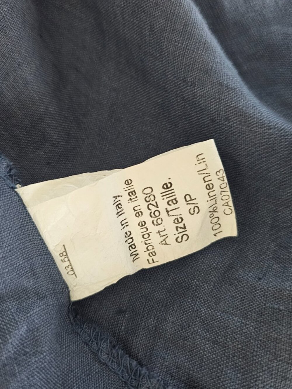 Lungo L’Arno Blue Linen Sleeveless Dress Size Small/Medium - Picture 6 of 6